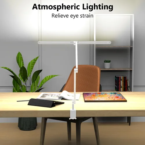 Miniatura 3 de EPABINA Lámpara de Escritorio de Arquitecto Ultra Brillante de 36W con Abrazadera, Luz de Escritorio LED Giratoria Alta Elevada para Oficina