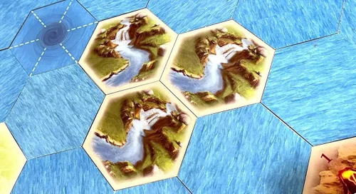 Miniatura 3 de Gold River Hex Scenario - Piezas de juego compatibles con las expansiones de Catan, Seafarers y Catan de Catan (3 hexagonales)