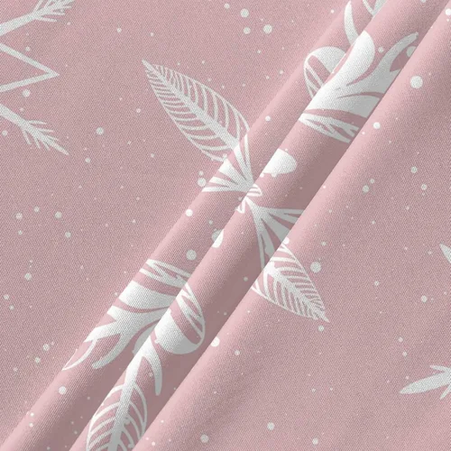 Miniatura 5 de Mantel redondo de Navidad con diseño de copo de nieve rosa de 54 pulgadas, protector de tela impermeable, mantel de Navidad con copos de nieve
