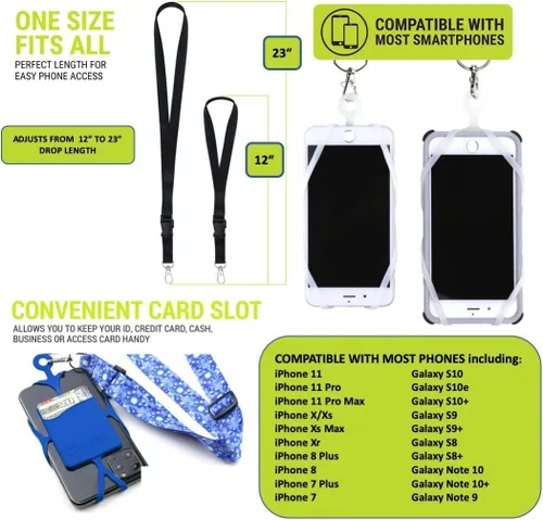 Miniatura 4 de Gear Beast Cordón para teléfono celular con correa ajustable para el cuello compatible con iPhone Galaxy y la mayoría de teléfonos inteligentes