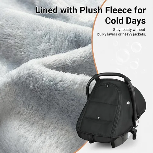Miniatura 5 de Metplus Funda de asiento de automóvil de invierno para bebé, fundas impermeables para asiento de automóvil para bebé niño y niña, cubierta Negro