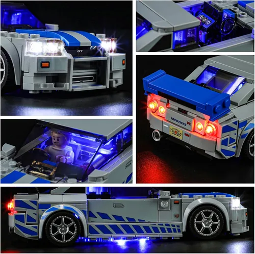 Miniatura 5 de YEABRICKS Luz LED para Lego-76917 Speed Fast 2 Furious Nissan Skyline GT-R Building Blocks Model (Lego Set no incluido)