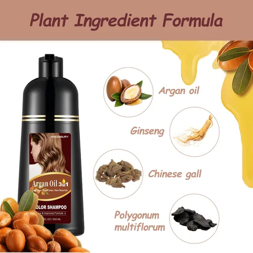 Miniatura 4 de Champú de Color de Cabello Semipermanente de Aceite de Argán Rojo Uva, Tinte de Cabello 3 en 1, Fácil de Usar, 16.9 Fl Oz (Rojo Vino Oscuro)