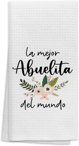 OHSUL La Mejor Abuelita Del Mundo - Toallas de cocina españolas altamente absorbentes, paños de cocina, toalla de mano para la mejor abuela del