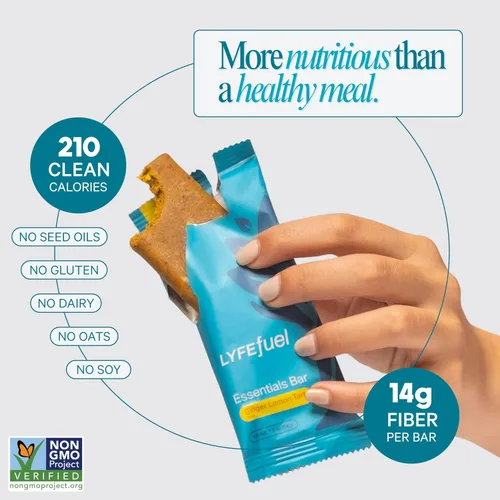 Miniatura 4 de LyfeFuel Barras esenciales de alto contenido en proteínas, reemplazo de comidas, veganas, barras de proteína bajas en carbohidratos a base