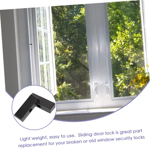 Miniatura 4 de DOITOOL 10 Uds. Tapón de ventana corrediza Barra de seguridad para ventana Cerraduras de seguridad Cerraduras de puerta corredera Cerradura de Negro