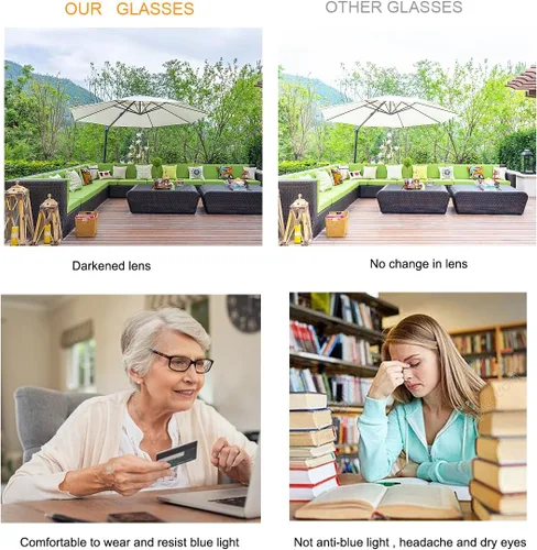 Miniatura 3 de MIRYEA 2 pares de lentes de sol bifocales de lectura con protección UV400 para exteriores, lentes de luz azul para hombres y mujeres