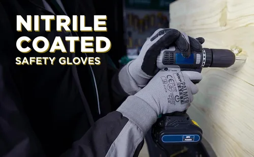 Miniatura 3 de ATERET Guantes de trabajo de seguridad, 12 pares de guantes de punto sin costuras con revestimiento de nitrilo de microespuma, guantes