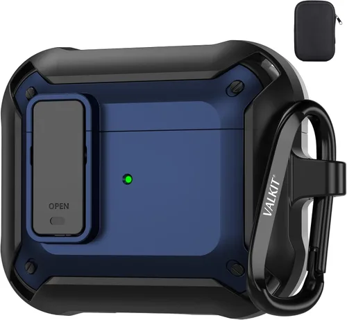 Miniatura 43 de Valkit Funda para Airpods para hombres con cerradura, funda de cuerpo completo con llavero para AirPods de Apple a prueba de golpes, funda
