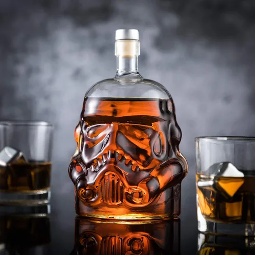 Miniatura 4 de Juego de decantador de whisky transparente creativo, regalos para hombres, carafe destilador de whisky con 4 piedras de whisky y pinza, carafe