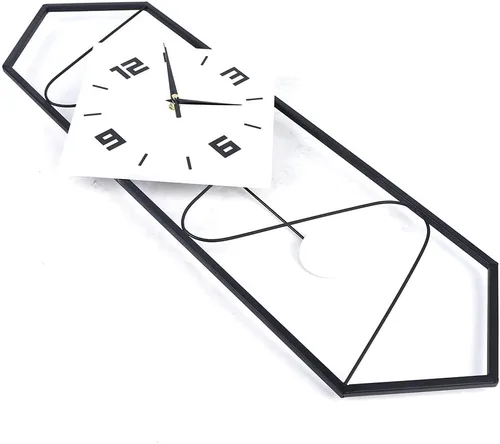 Miniatura 5 de YIYIBYUS Reloj de pared para sala de estar, decoración moderna, péndulo, reloj silencioso de metal, enorme reloj digital para decoración del hogar
