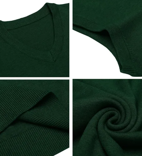 Miniatura 45 de Amussiar Suéter casual para hombre, chaleco con cuello en V, ajustado, sin mangas, suéter de punto