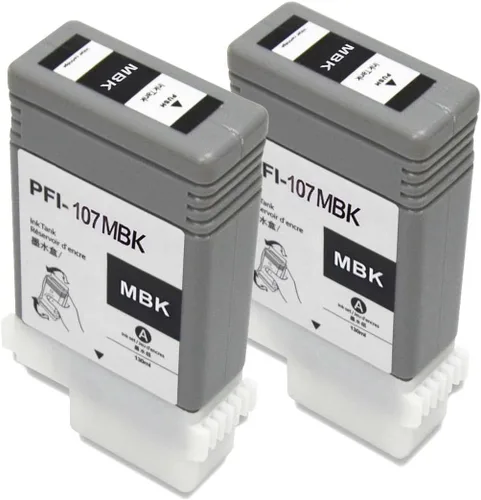 YOUEXPERT Cartucho de tinta de pigmento PFI-107 MBK para Canon PFI107 PFI-107 PFI107MBK PFI-107 6705B001 para ImagePROGRAF iPF670 IPF 670 MFP L 24