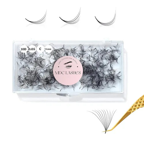 Miniatura 9 de 500 Abanicos de Pestañas Postizas 5D-20D, Grosor de 0.03-0.05-0.07, Rizos C/CC/D, 8-18mm Extensiones de Pestañas con Volumen, Pestañas Postizas