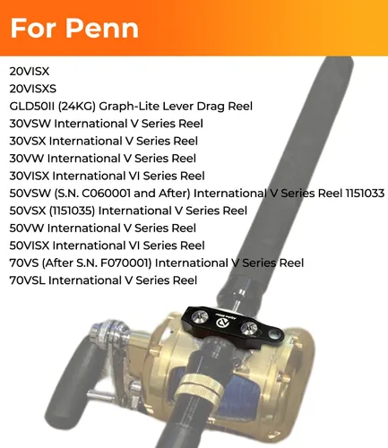 Miniatura 7 de Carrete de pesca Abrazadera de caña de pescar Carretes de pesca Piezas para Penn 20 30 50 70 International V VI Series Reel Rod Clamp Mount Aleación