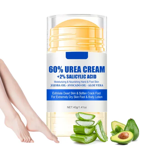 Crema de urea 60 por ciento para pies de máxima fuerza, crema para pies de urea con ácido salicílico al 2%, loción para pies, removedor de callos de