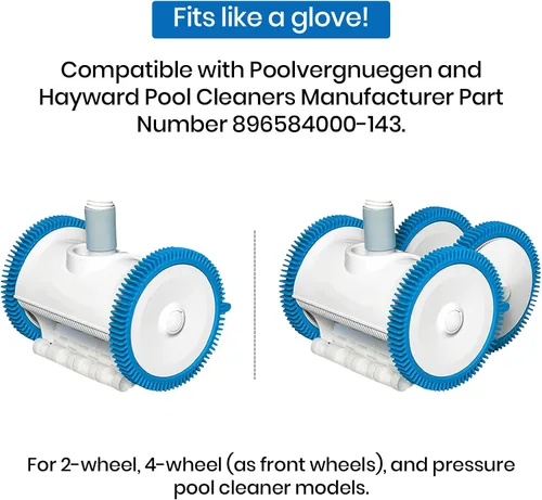 Miniatura 4 de AR-PRO Paquete de 2 neumáticos de repuesto con repuesto Super Hump compatibles con limpiadores de piscinas Poolvergnuegen y Hayward Número de pieza
