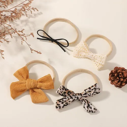 Miniatura 6 de doboi - 24 diademas de flores y lazos para bebés, niñas, recién nacidos, niños pequeños, cintas elásticas de nailon suaves, accesorios