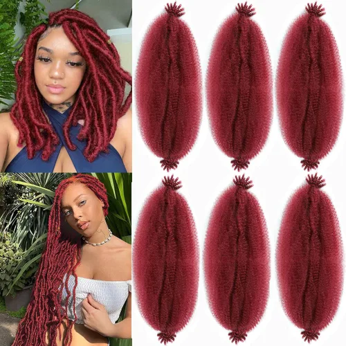 Miniatura 44 de Cabello afro trenzado elástico de 24 pulgadas 3 paquetes Cabello afro trenzado elástico Cabello afro para trenzado en crochet (24 pulgadas