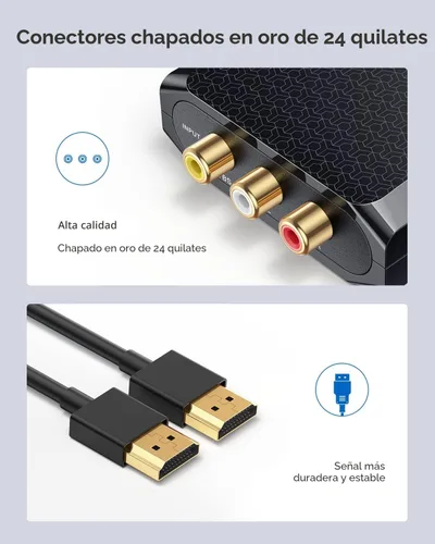 Miniatura 4 de Adaptador WENTER de RCA a HDMI, convertidor de 1080P AV a HDMI, adaptador de audio y video compuesto mini CVBS, compatible con PAL/NTSC