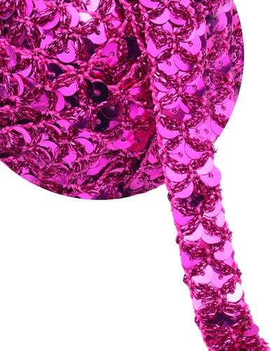 Miniatura 10 de Cinta de encaje con purpurina para manualidades, adornos, accesorios de disfraz de 10 yardas (rojo)