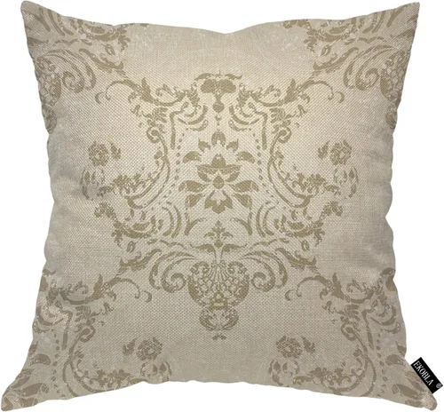 EKOBLA Funda de almohada floral de damasco, vintage, victoriano, renacentista, retro, romántica, elegante, real, acogedora, cuadrada, para hombres,
