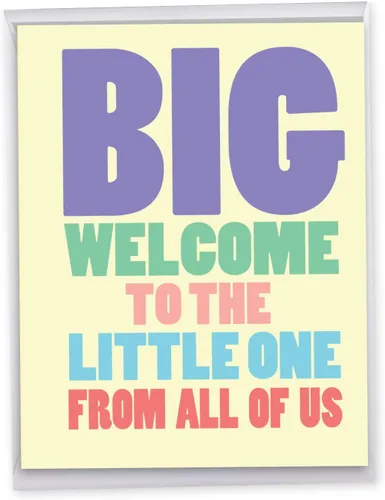 Miniatura 12 de NobleWorks, Divertida tarjeta de felicitación para bebé, tarjeta de embarazo con sobre, de todos nosotros (8.5 x 11 pulgadas), Big New Baby Congrats