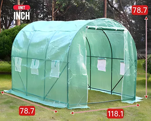 Miniatura 7 de Kit de invernadero para invernadero con ventanas de observación para plantas al aire libre, casas verdes para exteriores (L10 x 7 x 7 x 7 pies)
