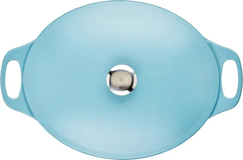 Miniatura 9 de Rachael Ray NITRO - Horno holandés de hierro fundido, 6.5 cuartos de galón, azul agave
