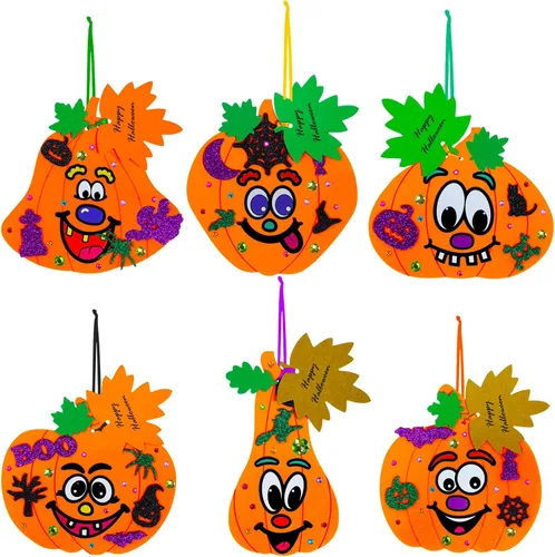Miniatura 2 de Winlyn 36 juegos de decoraciones de calabaza de Halloween para otoño, kits de manualidades de calabaza, formas de calabaza de espuma con cara