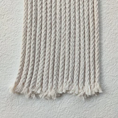 Miniatura 6 de Cordón de macramé trenzado de 6 mm x 96 yardas, color beige, cuerda de algodón natural no blanqueada, cuerda trenzada para manualidades, cuerda