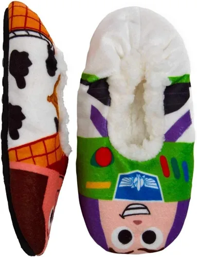 Toy Story 4 Pantuflas para niños con personajes de Babba Woody Buzz (se adapta a la mayoría de los niños 4T-5, Multi Buzz Woody)