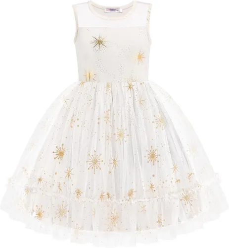 Miniatura 15 de Arshiner Vestido Formal Sin Mangas para Niños Pequeños, Vestido de Tul de Brillo Elegante y Bonito, Vestido de Fiesta, Vacaciones, Vestidos