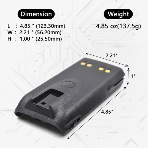 Miniatura 2 de Paquete de 2 baterías de iones de litio de 7.4 V 2600 mAh de repuesto para Motorola NNTN7335 NTN9858 NTN9815 NTN9815A NTN9851AR NTN9851B, compatible