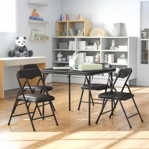 Miniatura 2 de Flash Furniture Mindy Kids - Juego de mesa y sillas plegables de 5 piezas para guardería y aulas, juego de mesa de actividades y sillas para niños