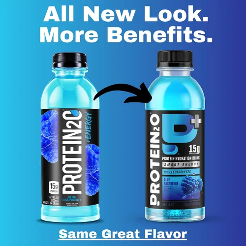 Miniatura 4 de Protein2o - Bebida de agua con 0.53 onzas de proteína de suero de leche; energizante, sabor a arándano y frambuesa, 17 onzas fluidas por botella