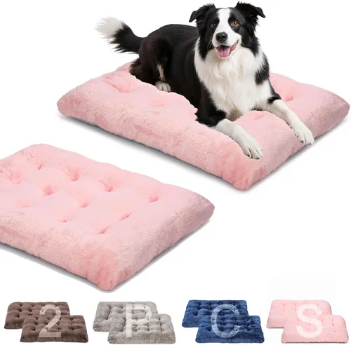 Miniatura 18 de POMIU Paquete de 2 camas lavables para perros, camas de felpa de lujo con antideslizante, lavable a máquina, tapete para dormir para perros grandes
