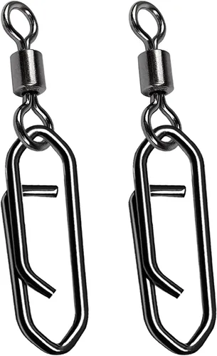 AMYSPORTS Barril de agua salada de alta resistencia Giratorios Aparejos de pesca Conector de línea de acero inoxidable Broches de pesca Cambio