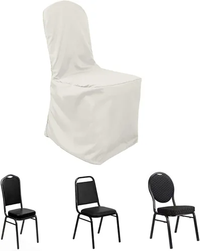 Miniatura 15 de Balsa Circle 10 fundas de poliéster negro para sillas de banquetes para fiestas, bodas, ropa de cama, decoración, comedor, ceremonia, recepción