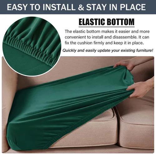 Miniatura 5 de CONRUSER Funda de cojín elástica de terciopelo suave, funda de cojín de felpa de terciopelo suave, funda de sofá, protector de muebles con parte