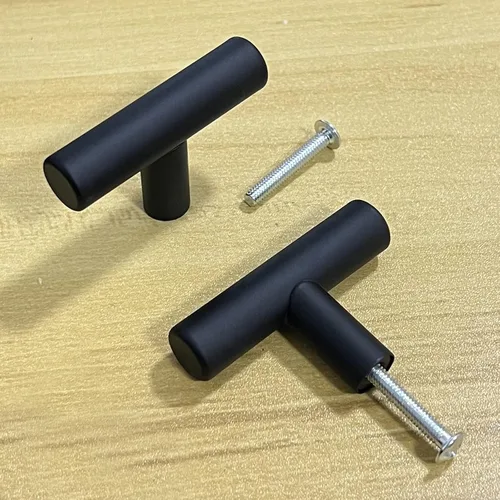 Miniatura 8 de 12 pomos de gabinete, tiradores de gabinete negros para cajones, herrajes de gabinete de un solo orificio con tornillos, para muebles de cocina