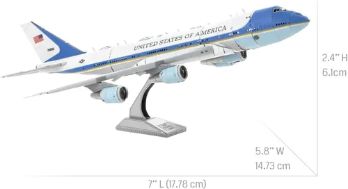 Miniatura 3 de Fascinations Kit de modelo de metal 3D Metal Earth Air Force One con pinzas