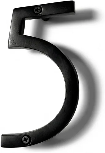 Miniatura 34 de NACH Números de casa flotantes, números de casa negros de aluminio de 6 pulgadas para exteriores, número 5, números de puerta con accesorios