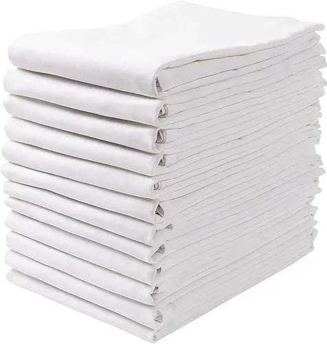 Miniatura 9 de Wealuxe Paquete de 12 toallas de cocina superabsorbentes, 100 % algodón, 450 GSM, gruesas, lavables a máquina, para secar la cocina, limpieza, Blanco