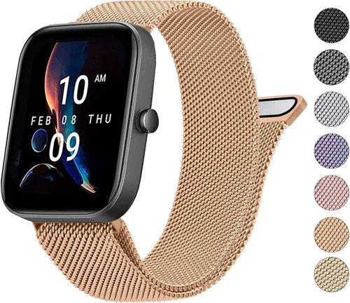 Miniatura 12 de Wanme Bandas de metal para Amazfit GTS 4 / GTS 4 Mini / GTS 3 / GTS 2 / GTS 2e / GTS 2 mini, correa de repuesto de acero inoxidable de liberación