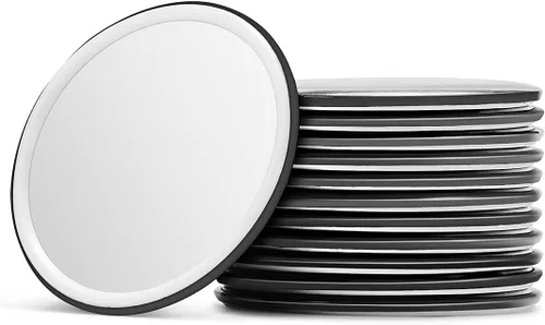 Miniatura 8 de Espejo compacto de maquillaje pequeño a granel, mini espejo de bolsillo de viaje para mujer, paquete de 36 piezas (redondo, negro)