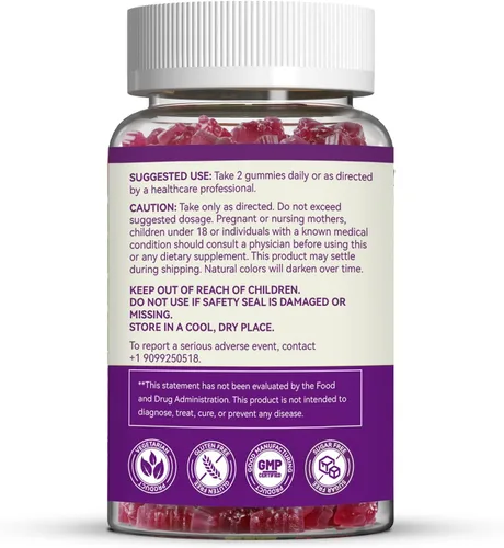 Miniatura 7 de Gomitas de óxido de magnesio de 400 mg, gomitas de magnesio masticables para mujeres y adultos, apoyo nervioso y muscular, sin azúcar, veganas, 60