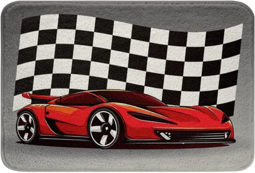 Miniatura 24 de Erosebridal Alfombra de coche de carreras, alfombra de baño para niños y adolescentes, decoración de dormitorio, tapete deportivo extremo