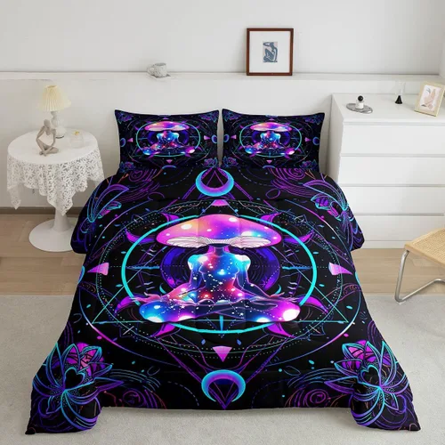 Miniatura 39 de Juego de ropa de cama Happy Camping de Homewish, tamaño individual, con diseño de osos cazadores y pinos, para niños, hombres, adultos, decoración