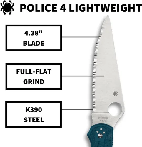 Miniatura 3 de Spyderco C07FS4K390 Policía 4 Ligero K390